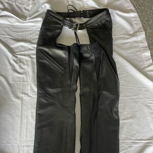 90s vintage Harley, Davidson, leather biker, chaps
